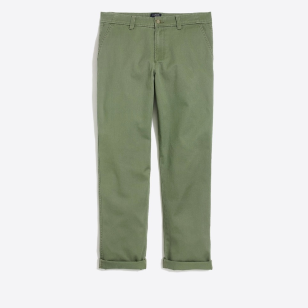 J. Crew Slim Boyfriend Chino Army Green Pants 4